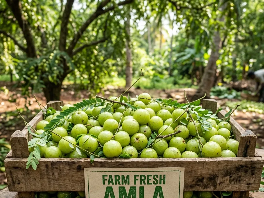 Fresh Amla Indian Gooseberry supplied by Shri Rajrajeshwari Global